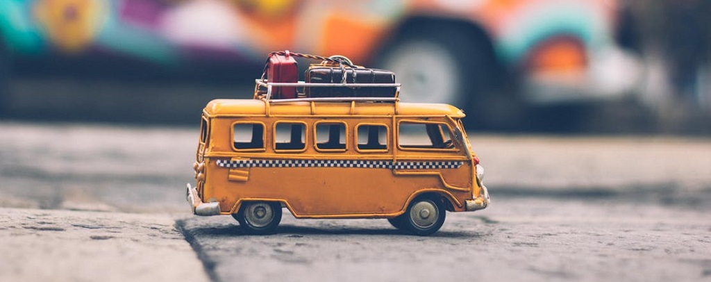 yellow miniature campervan